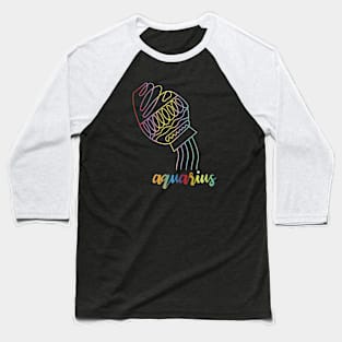 Aquarius Zodiac Tie Dye Baseball T-Shirt